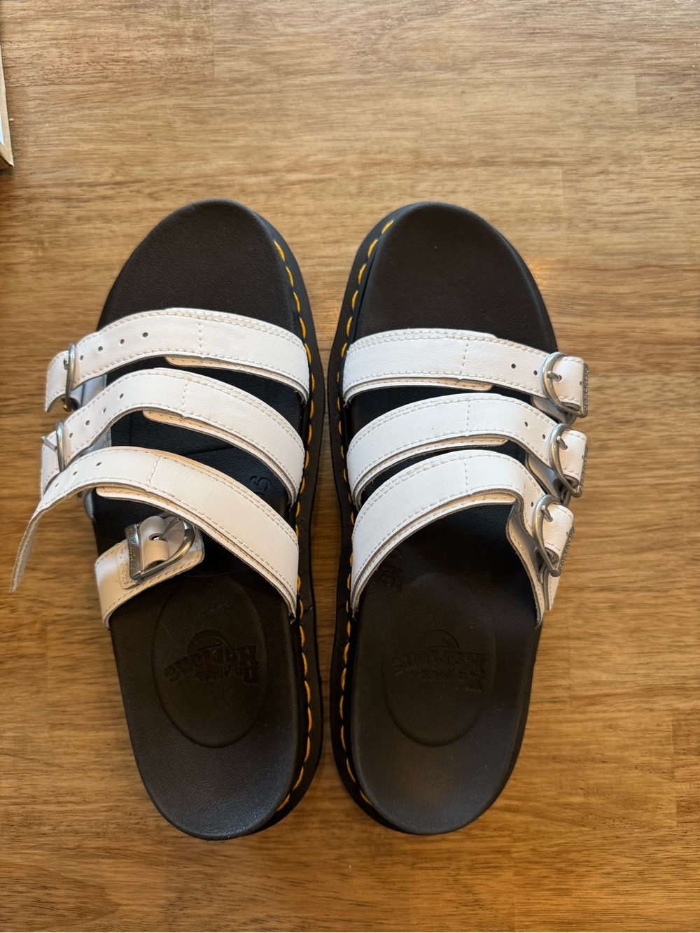 WomensWhite Triple-Buckle Slide Sandals